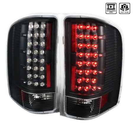 Spec-D Tuning 07-13 Chevrolet Silverado LED Tail Lights- Black LT-SIV07JMLED-OZ